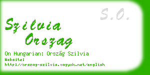 szilvia orszag business card