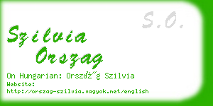 szilvia orszag business card